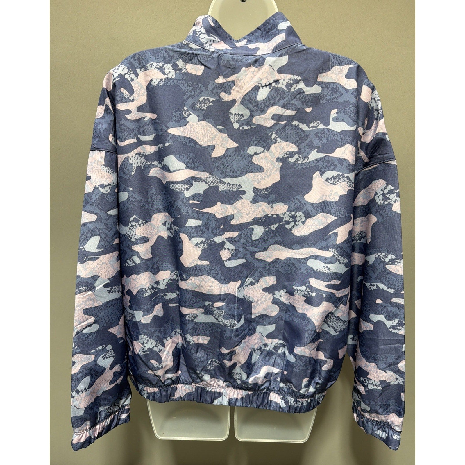 Reebok Women's Woven Printed Half Zip Blue Indigo Windbreaker Jacket Size M New