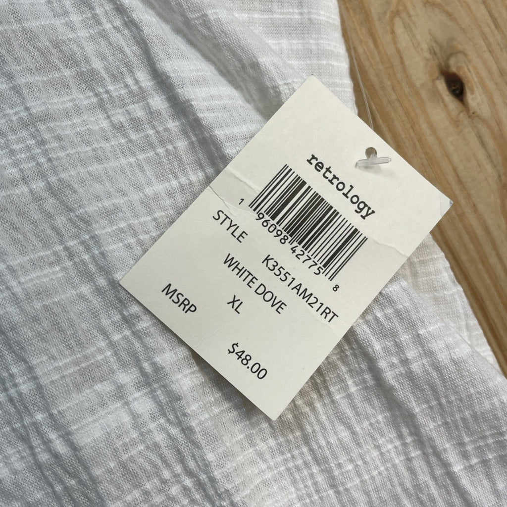 RETROLOGY Women's Top White Jeweled Sleeveless Blouse Size XL