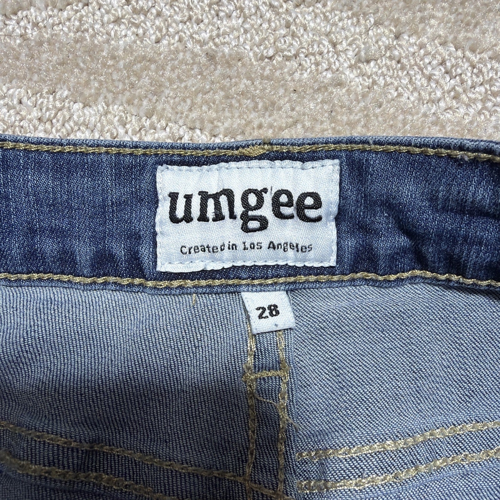 UMGEE Women's 28 Distresssed Released Hem High Rise Skinny Ankle Jeans Stretch