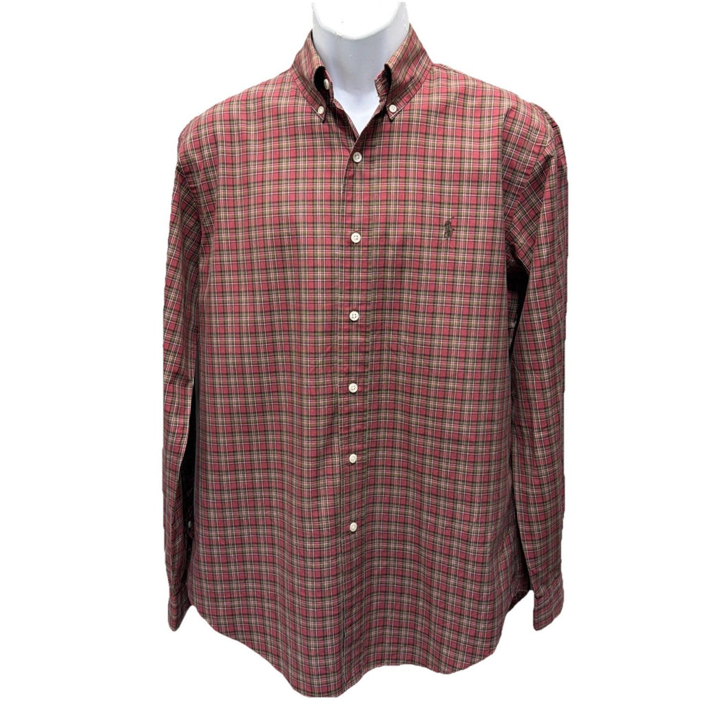 Ralph Lauren Plaid Shirt Men's M Classic Fit Oxford Button Down Long Sleeve