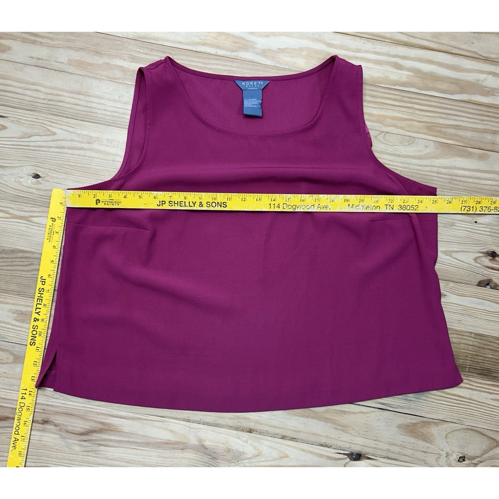 KORET Size22W Pink Sleeveless Career Top .