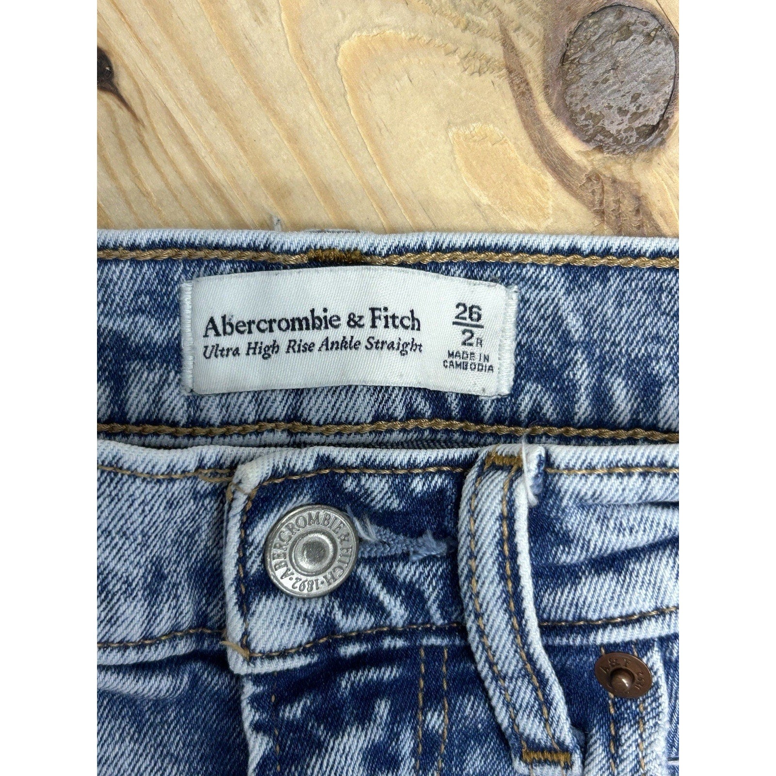 Abercrombie & Fitch Jeans Women 26 Blue Ultra HighRise Ankle Straight Distressed
