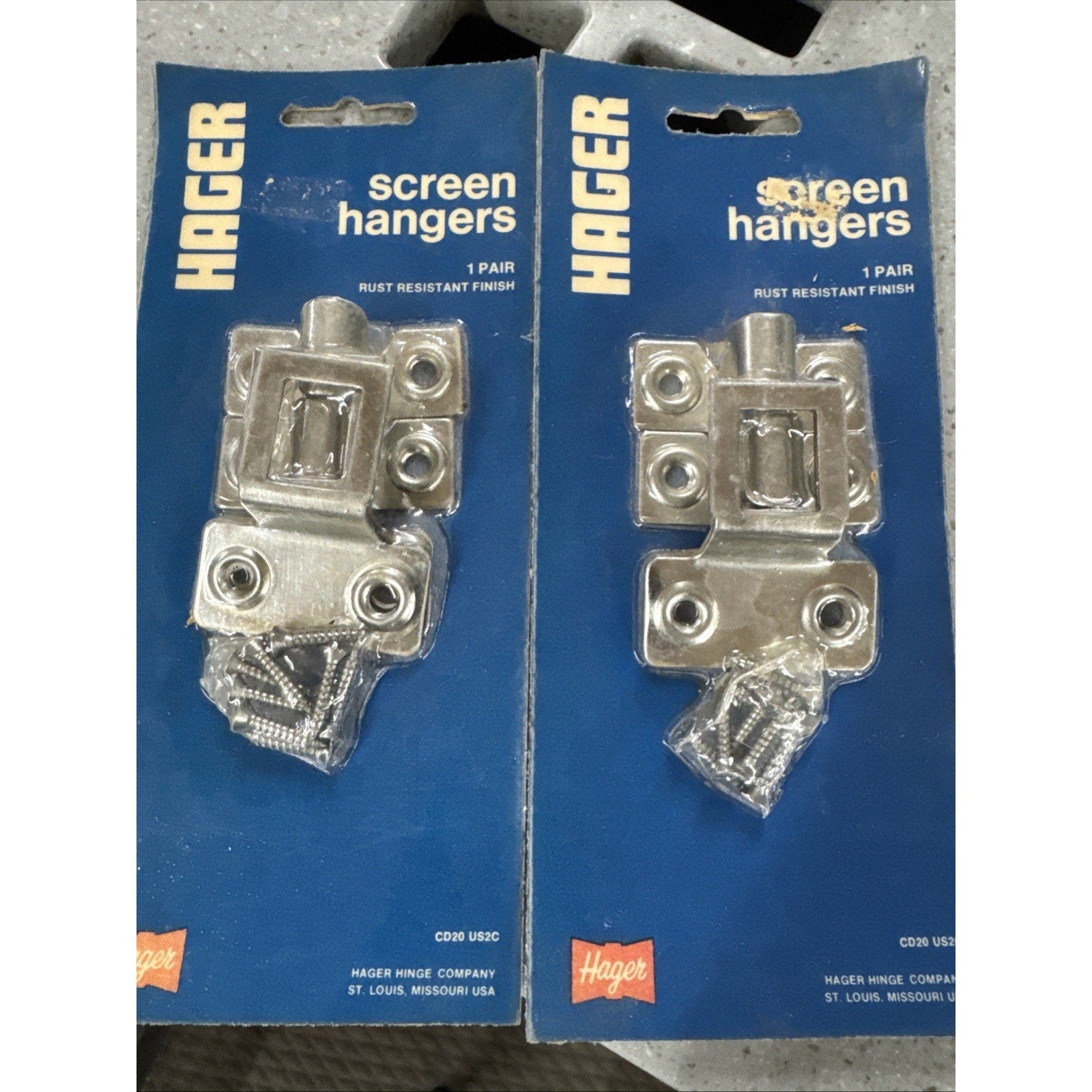 Hager Screen Hangers 2 Sets Wrought Steel Made In St. Louis MO Vintage