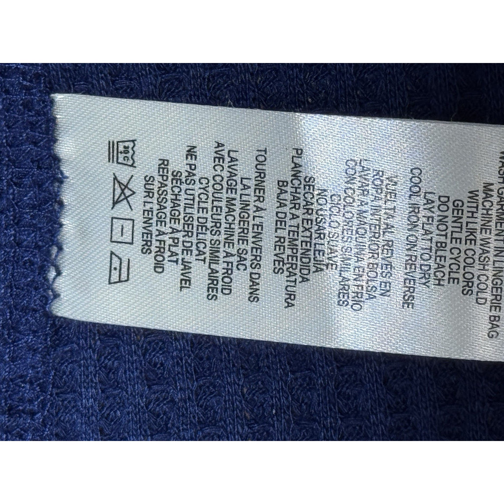 Simply Noelle Pullover Long Sleeve Sweater Navy Eyelets Stretch Women’s Size S/M