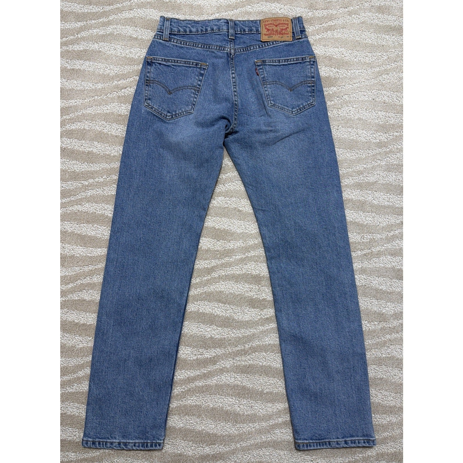 Levis 505 Men’s Jeans W29 L30Regular Fit Straight Leg Blue Denim Stone Wash