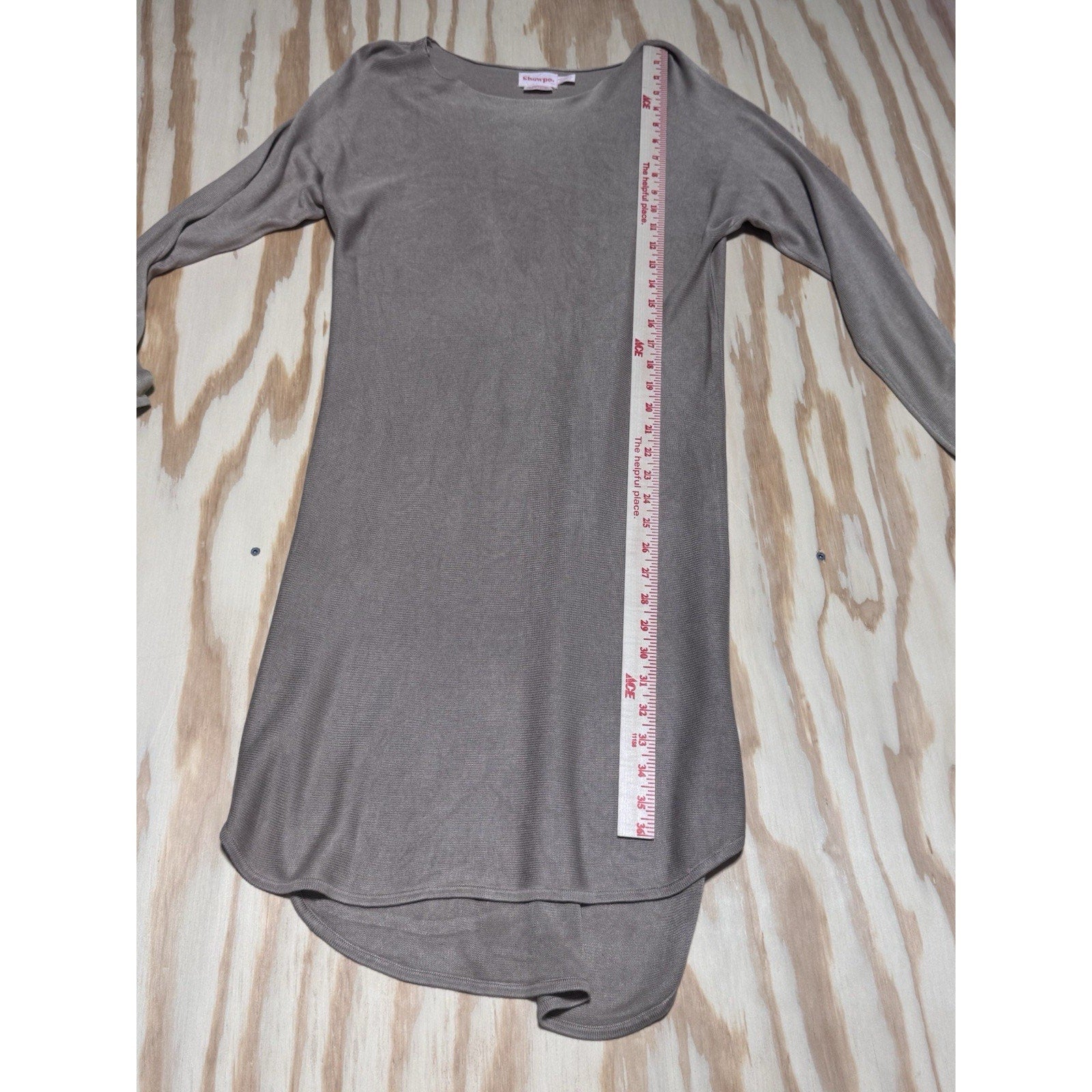 Showpo Beige Pullover Ribbed Long Sleeve Australian Dress Women’s Size 6