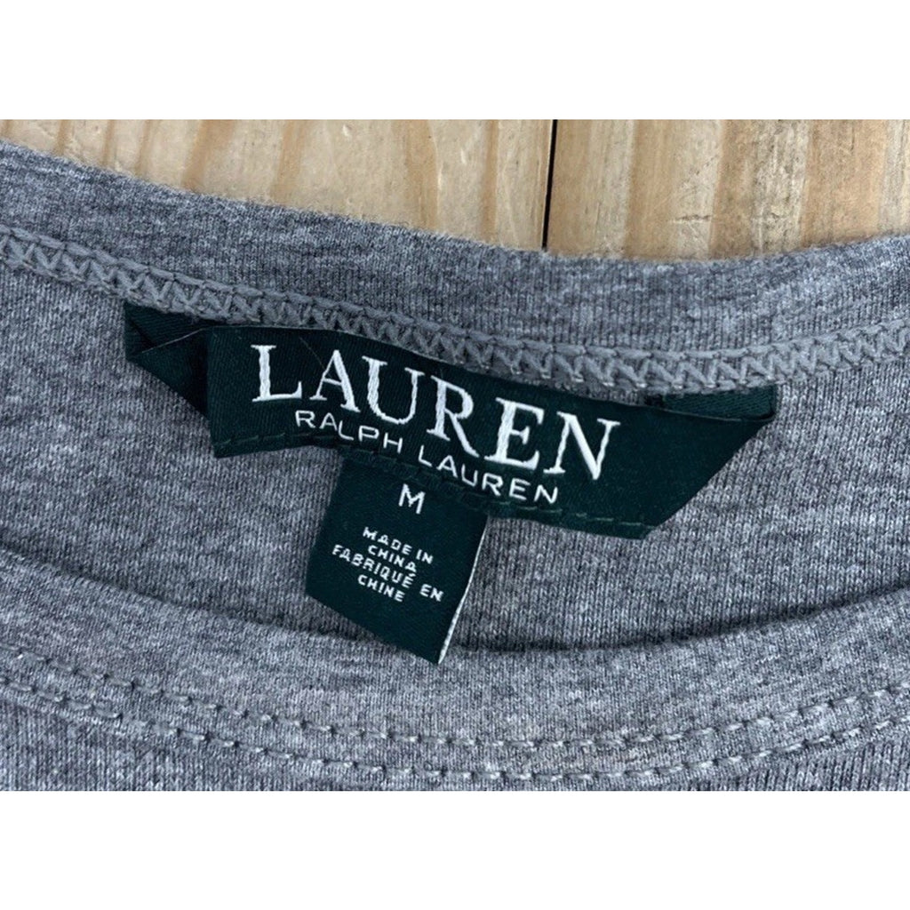 Lauren Ralph Lauren - 3/4 Sleeve - Gray Shirt - Women's Medium- Cotton Blend