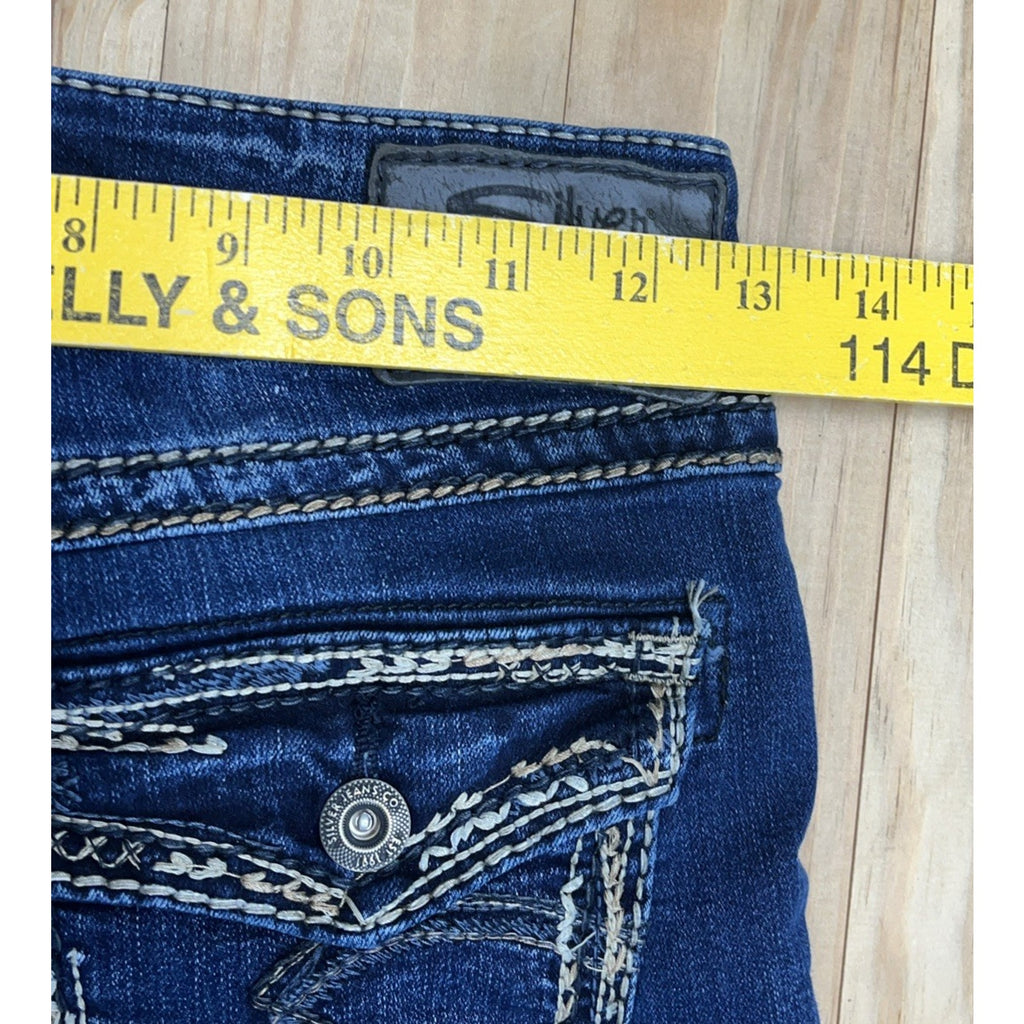 Silver Jeans Suki Mid Rise Slim Skinny size 25x29 Ankle Dark Stretch