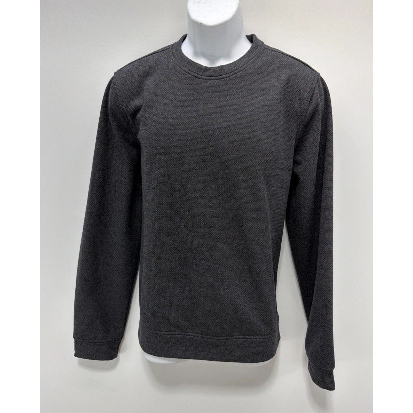 Gerry Men's Textured Fleece Crew Pullover Sweatshirt Sweater Gray Size Medium