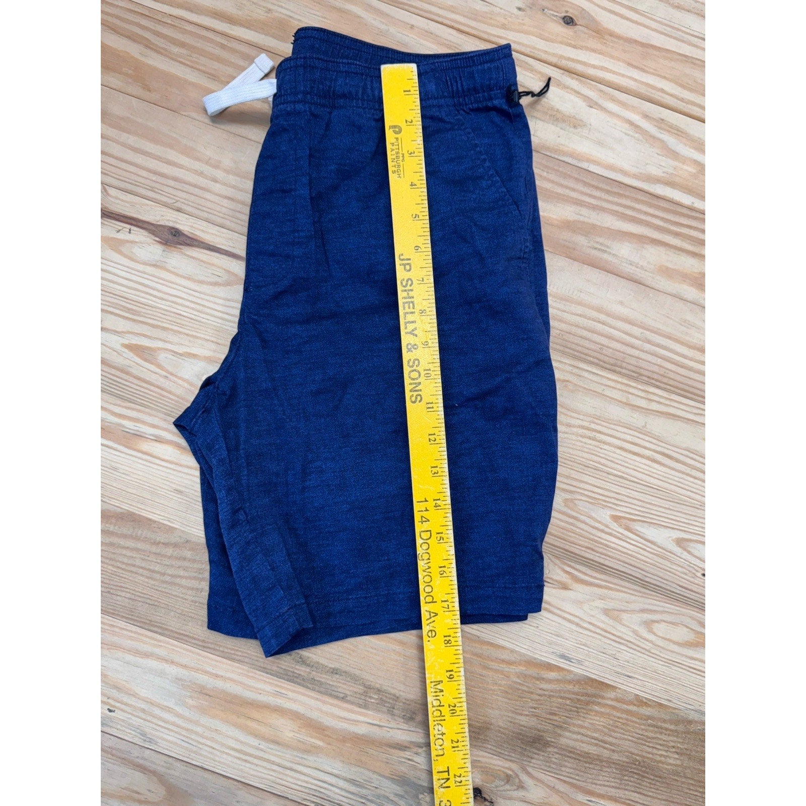 Goodfellow Shorts Men’s Small Blue Chino Everyday Elastic Waist Preppy 8” Cotton