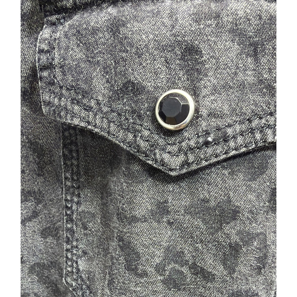 ROCK 47 By WRANGLER Womens Western Cowgirl Pearl Snap Front Shirt Size L