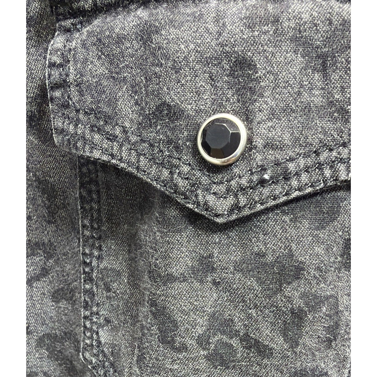 ROCK 47 By WRANGLER Womens Western Cowgirl Pearl Snap Front Shirt Size L