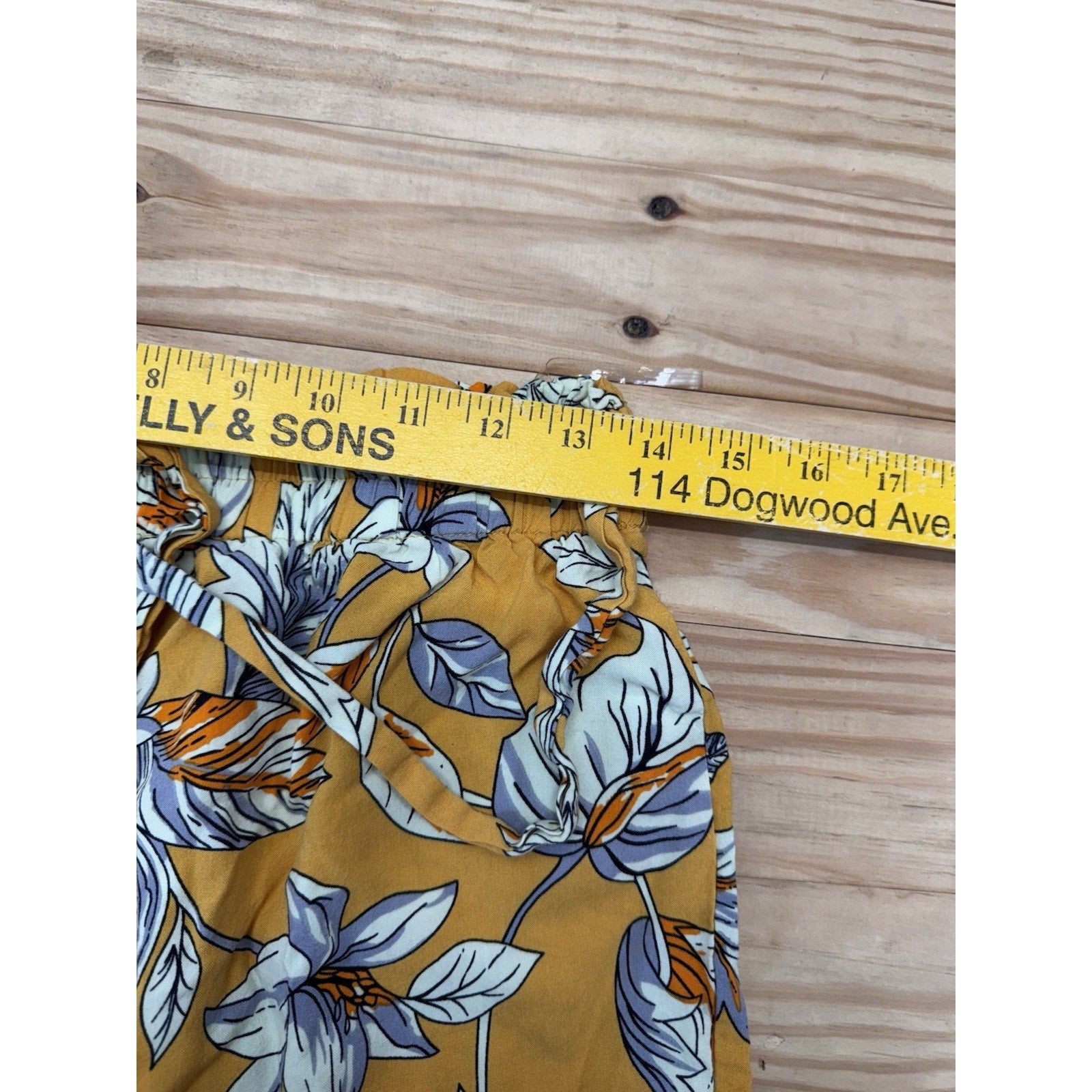 Breeze Ever Yellow Floral 100% Rayon Pants Women’s Size M