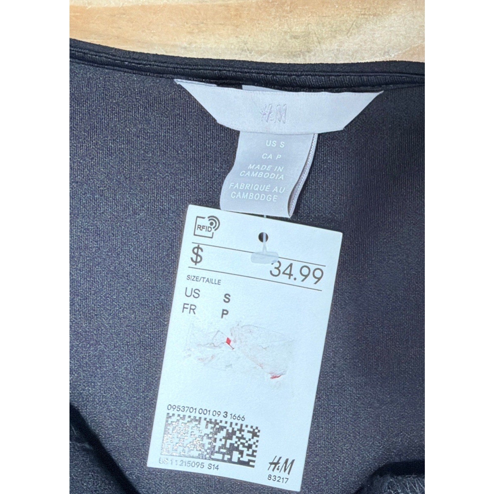 H & M Shift Dress Women Size Small Knit Black 3/4 Sleeves and Pockets New