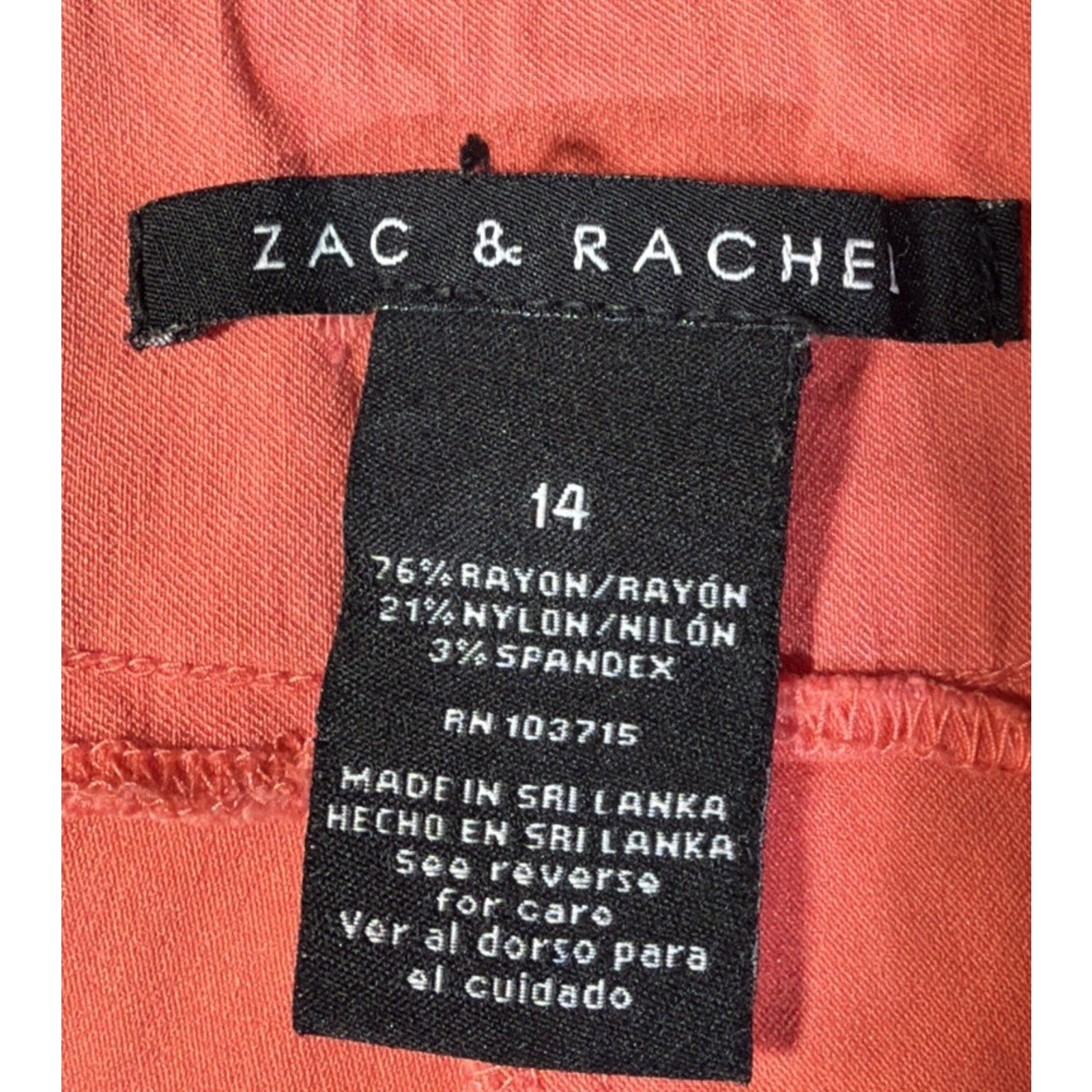Zac & Rachel Woman Shorts Womens 14 Coral Bermuda Pull On Stretch Casual Summer