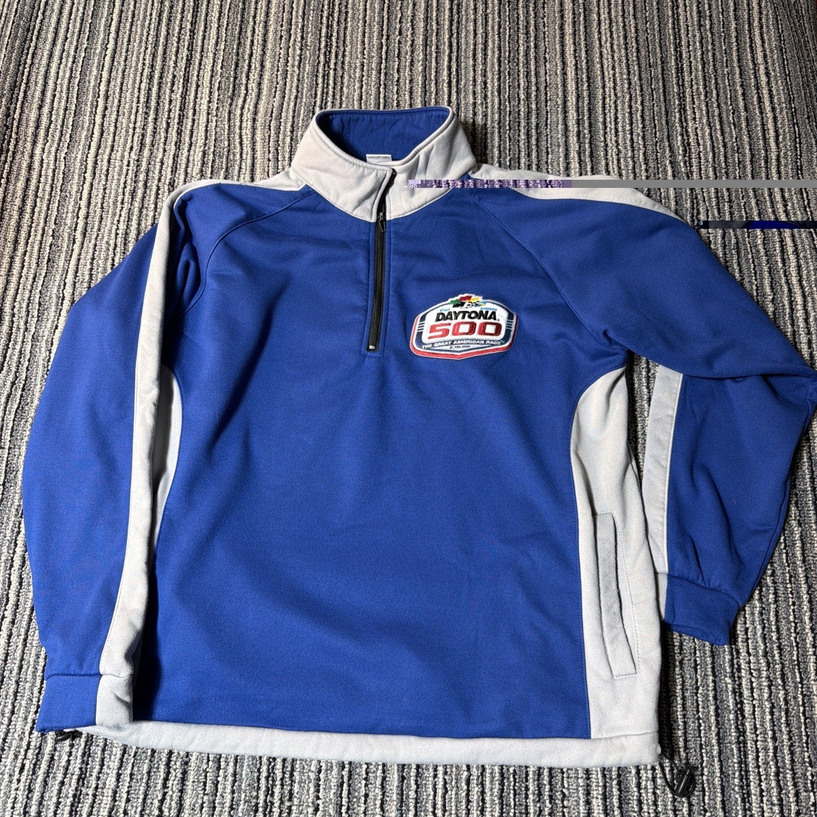 Daytona 500 51st Pullover 1/4 Zip Sweatshirt Large Nascar Winner's Circle 2009