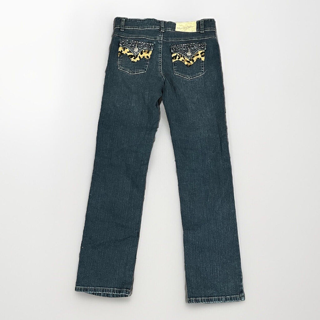 Leopard Pocket Women's Juniors Vanilla Star Jeans Denim Size 5 Distressed