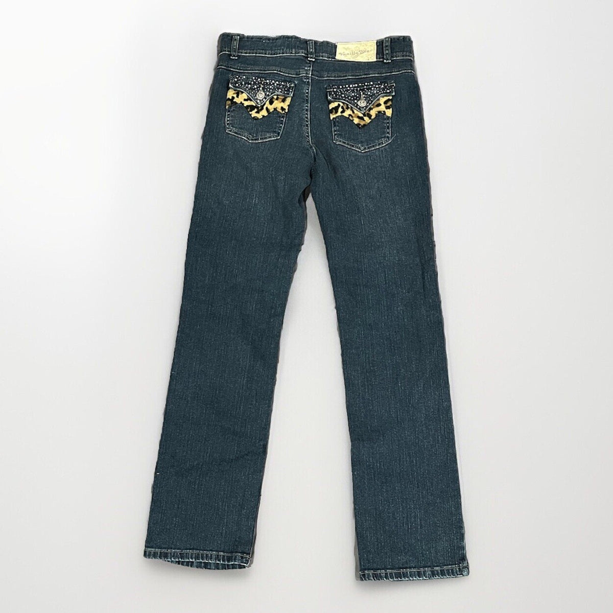 Leopard Pocket Women's Juniors Vanilla Star Jeans Denim Size 5 Distressed