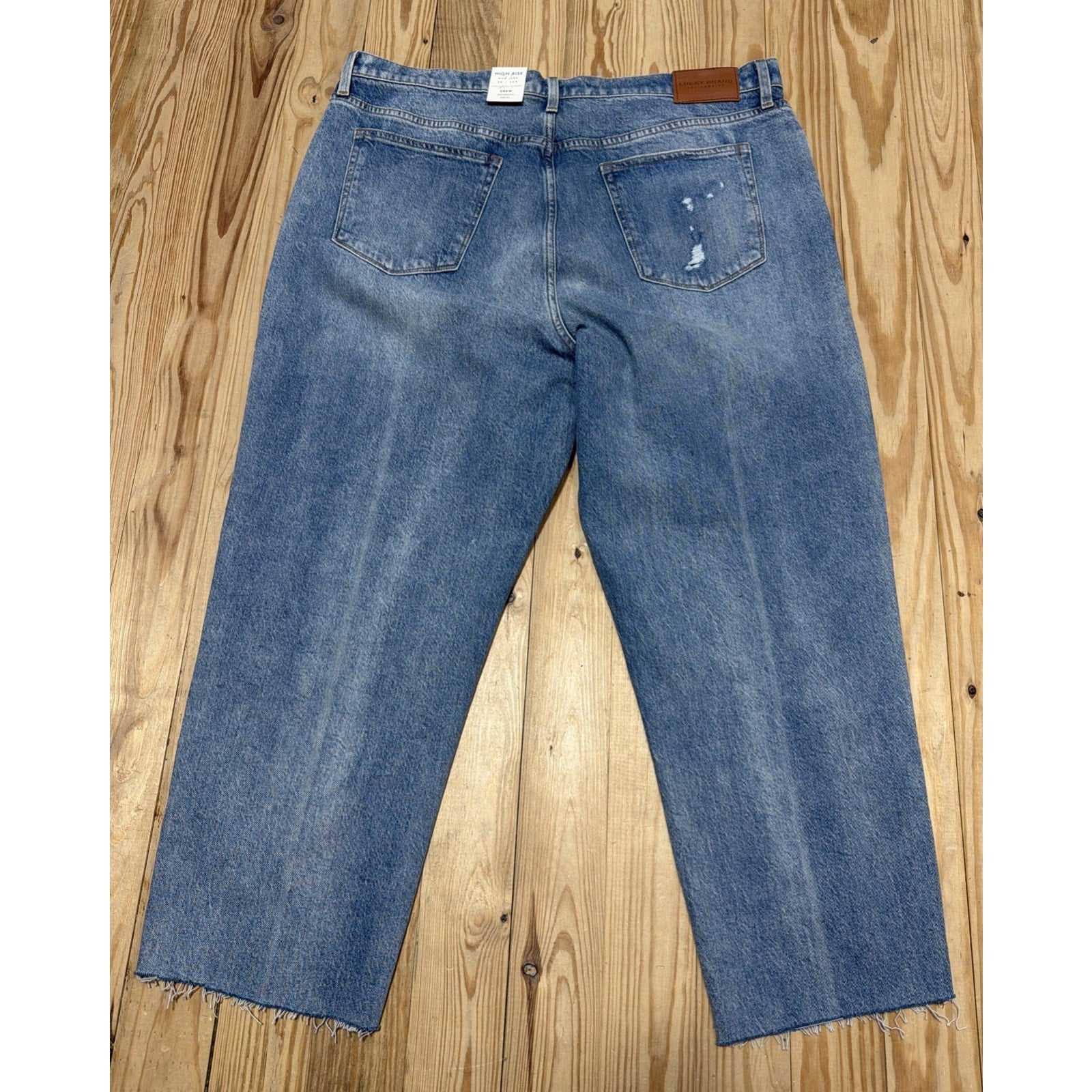 Lucky Brand High Rise Mom Drew Denim Distressed Blue Jeans Womens 20/35R New