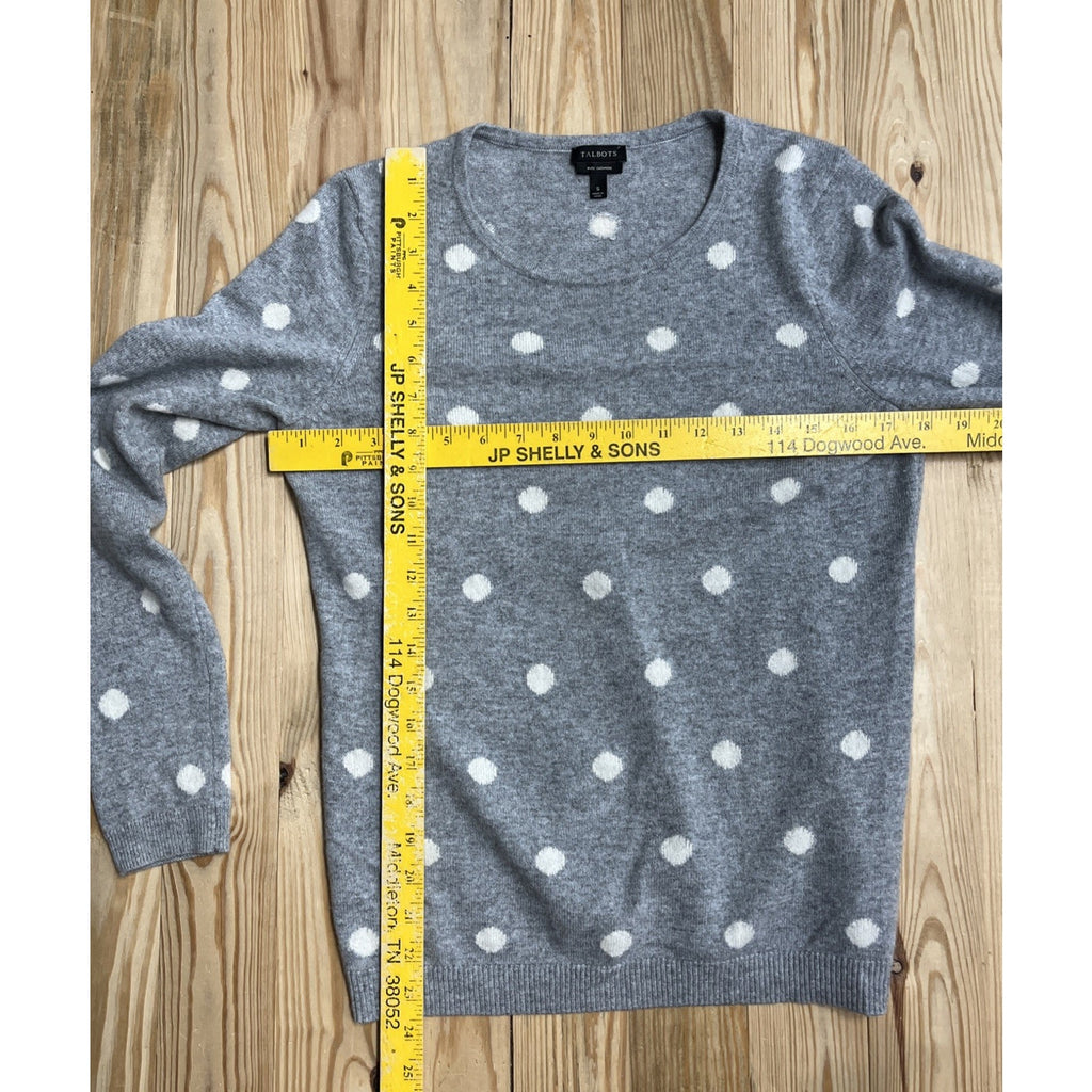 Talbots Women's 100% Cashmere Polka Dot Pullover Sweater Size S