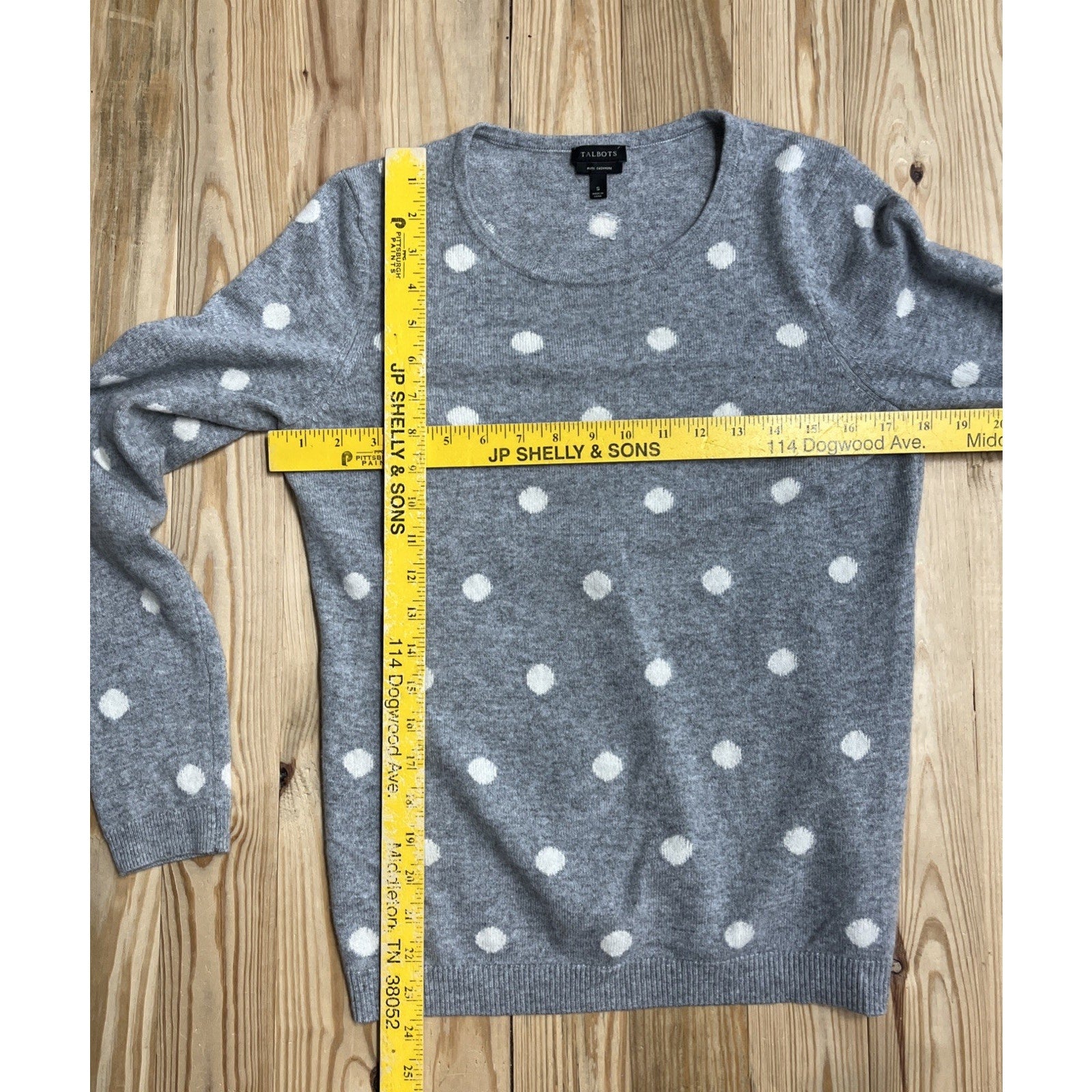 Talbots Women's 100% Cashmere Polka Dot Pullover Sweater Size S