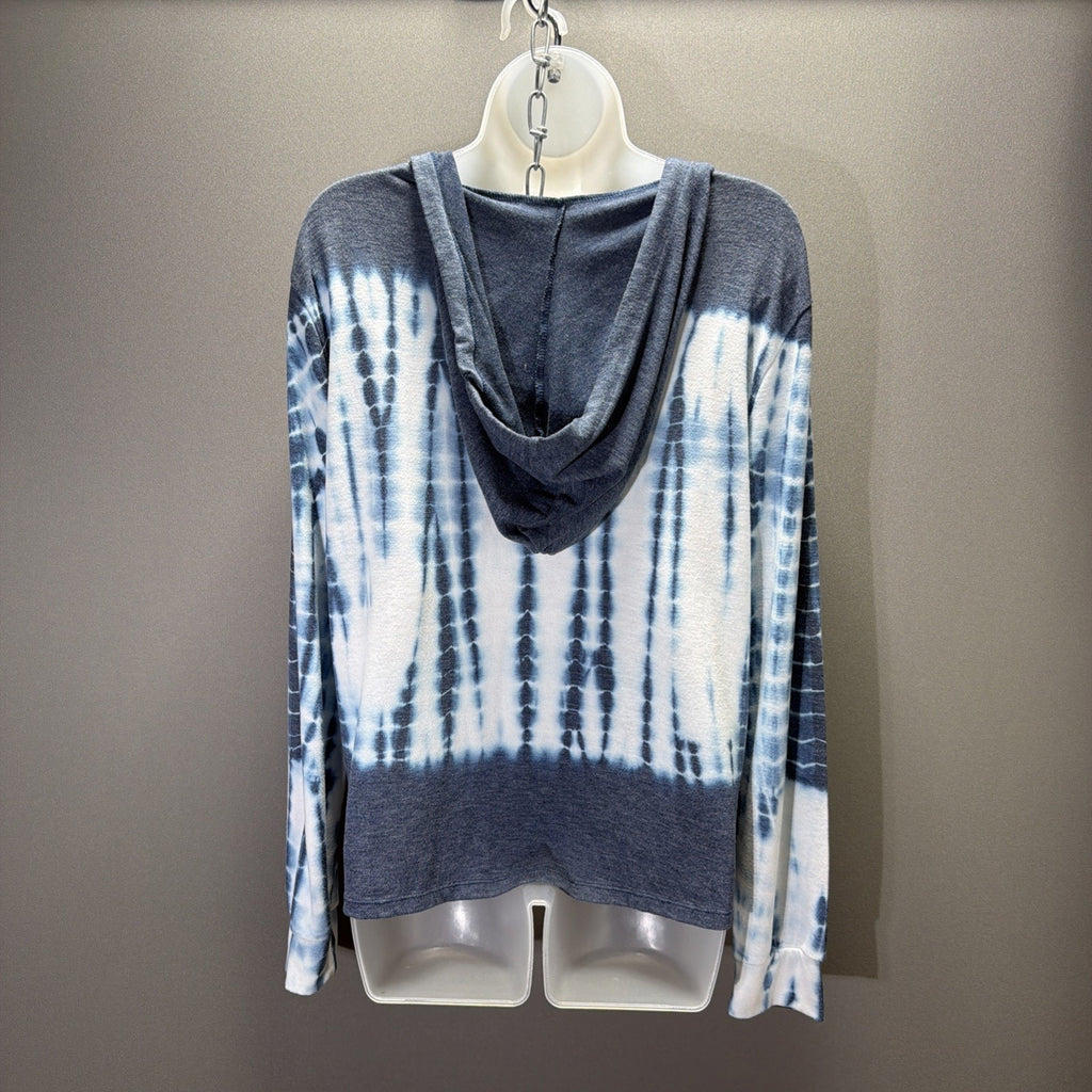 Aeropostale Blue Tie Dye Hoodie Tee Long Sleeve Pullover Women Size L Stretch