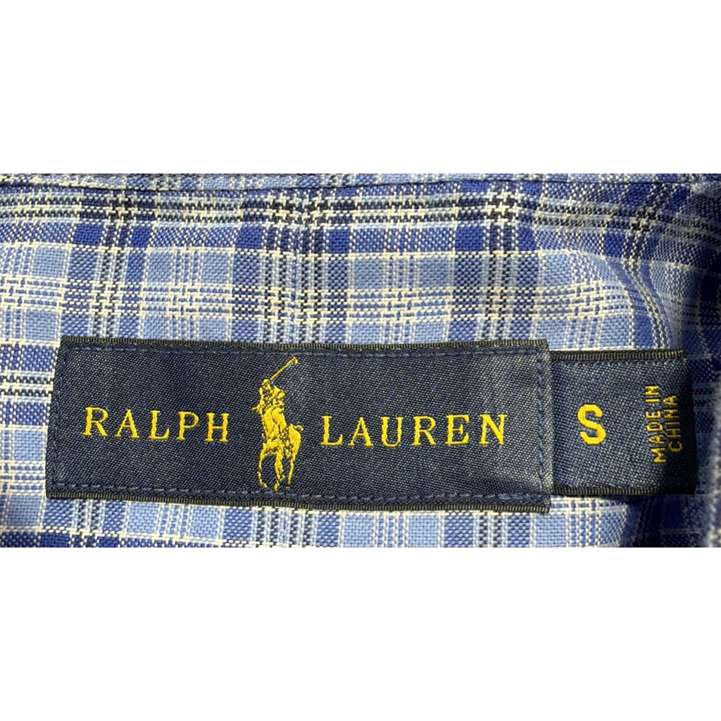 Polo Ralph Lauren Oxford Shirt Mens S Blue Plaid Button Down Casual Pony