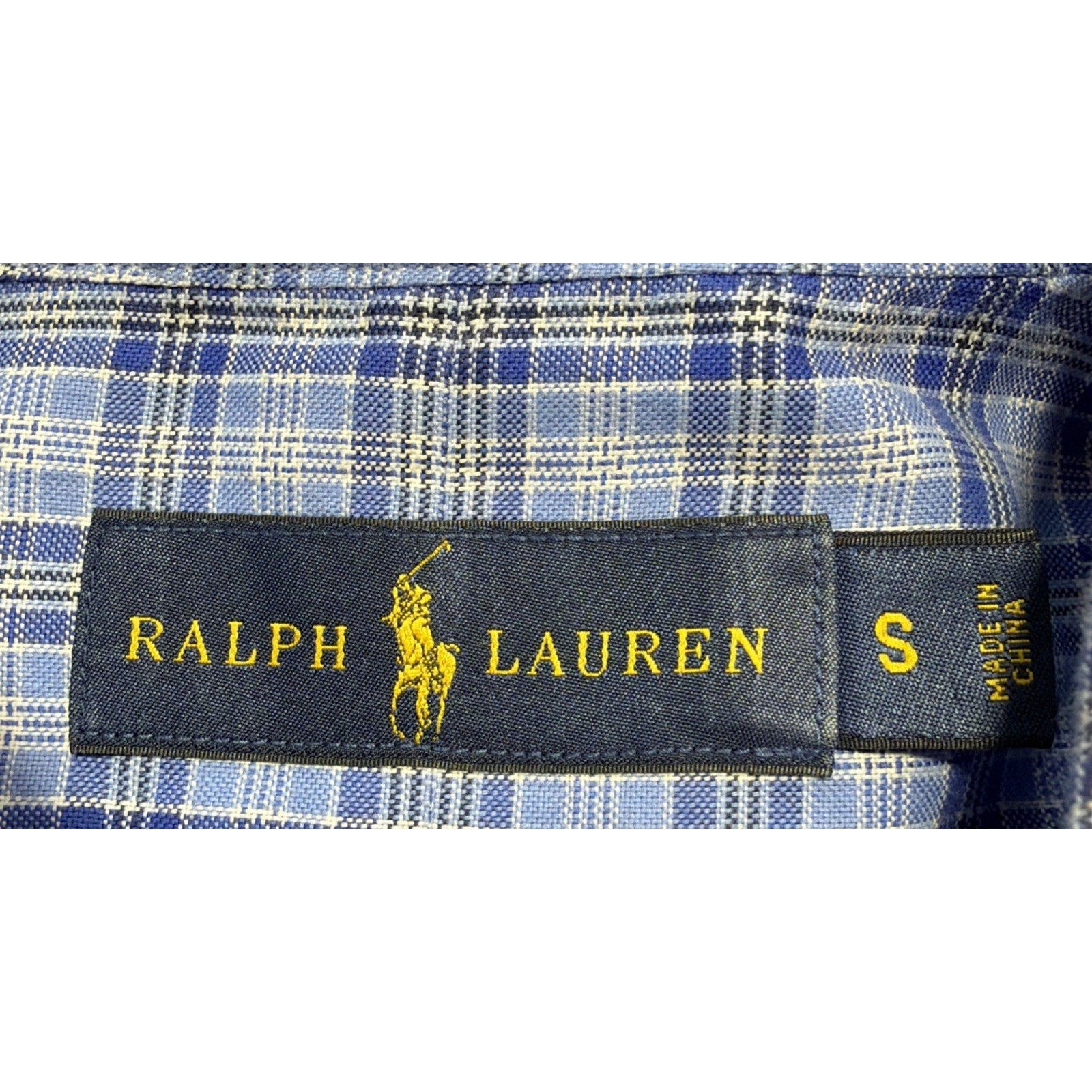 Polo Ralph Lauren Oxford Shirt Mens S Blue Plaid Button Down Casual Pony