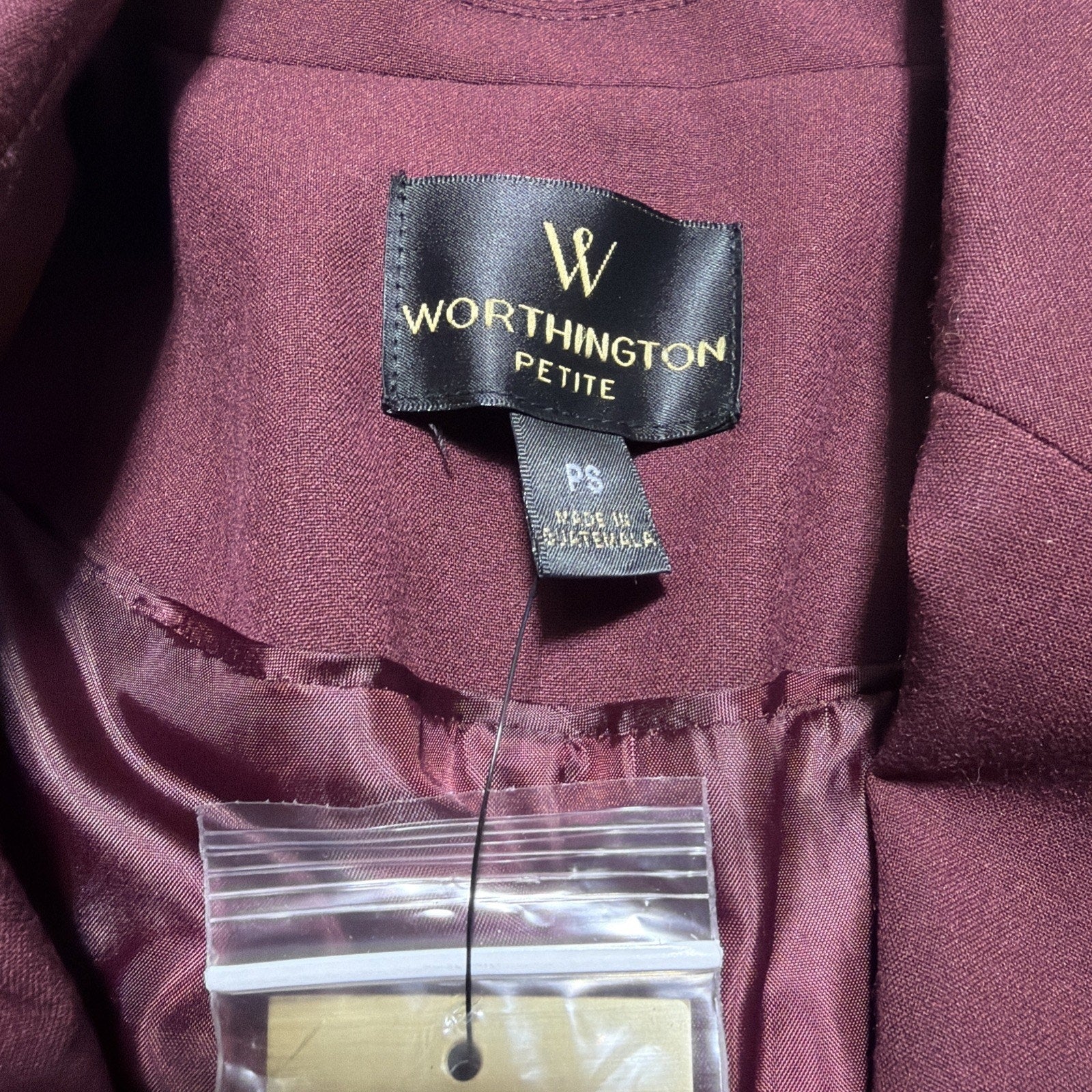 New Worthington ladies wine red suit separates blazer suit jacket size Petite S