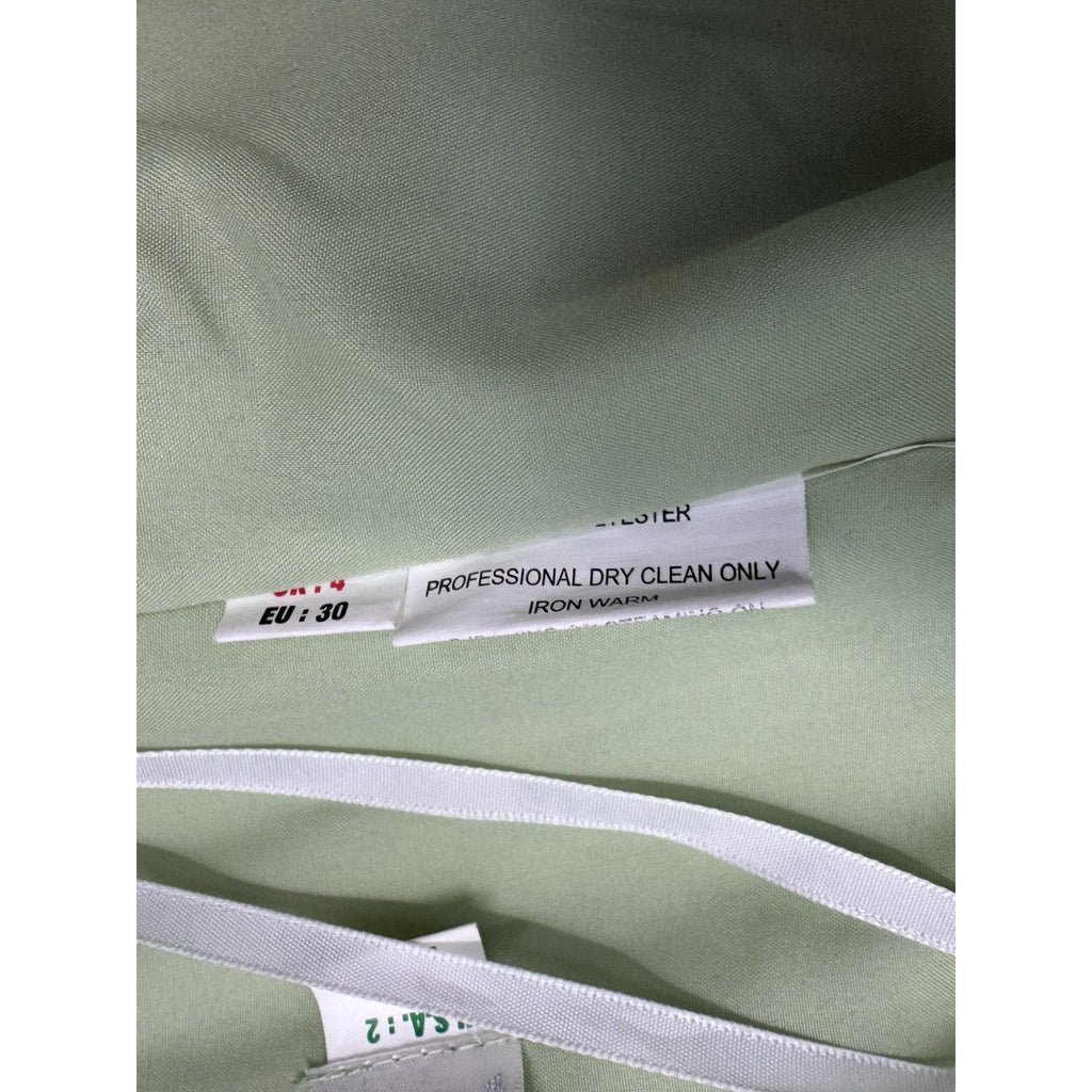 B2 Women's Green Satin Halter Crepe Back Mini Dress Size 2