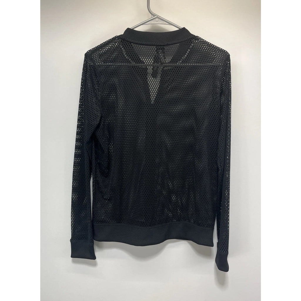 Victoria’s Secret Victoria Sport Mesh Jacket Full Zip Black Gym bomber Sz-S NWT