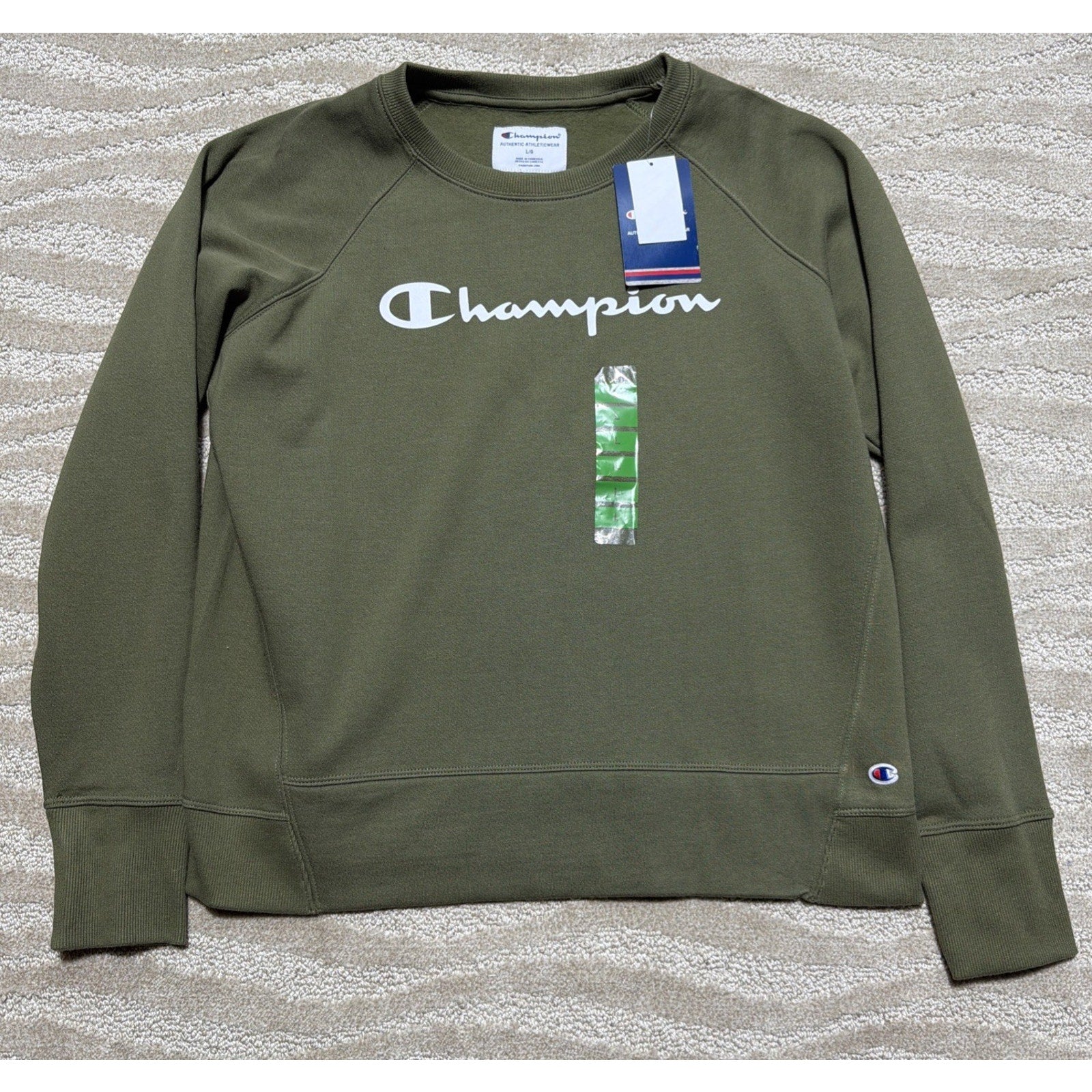 Champion Womens olive green pull over Super Soft Fleece sweater size Large NWT