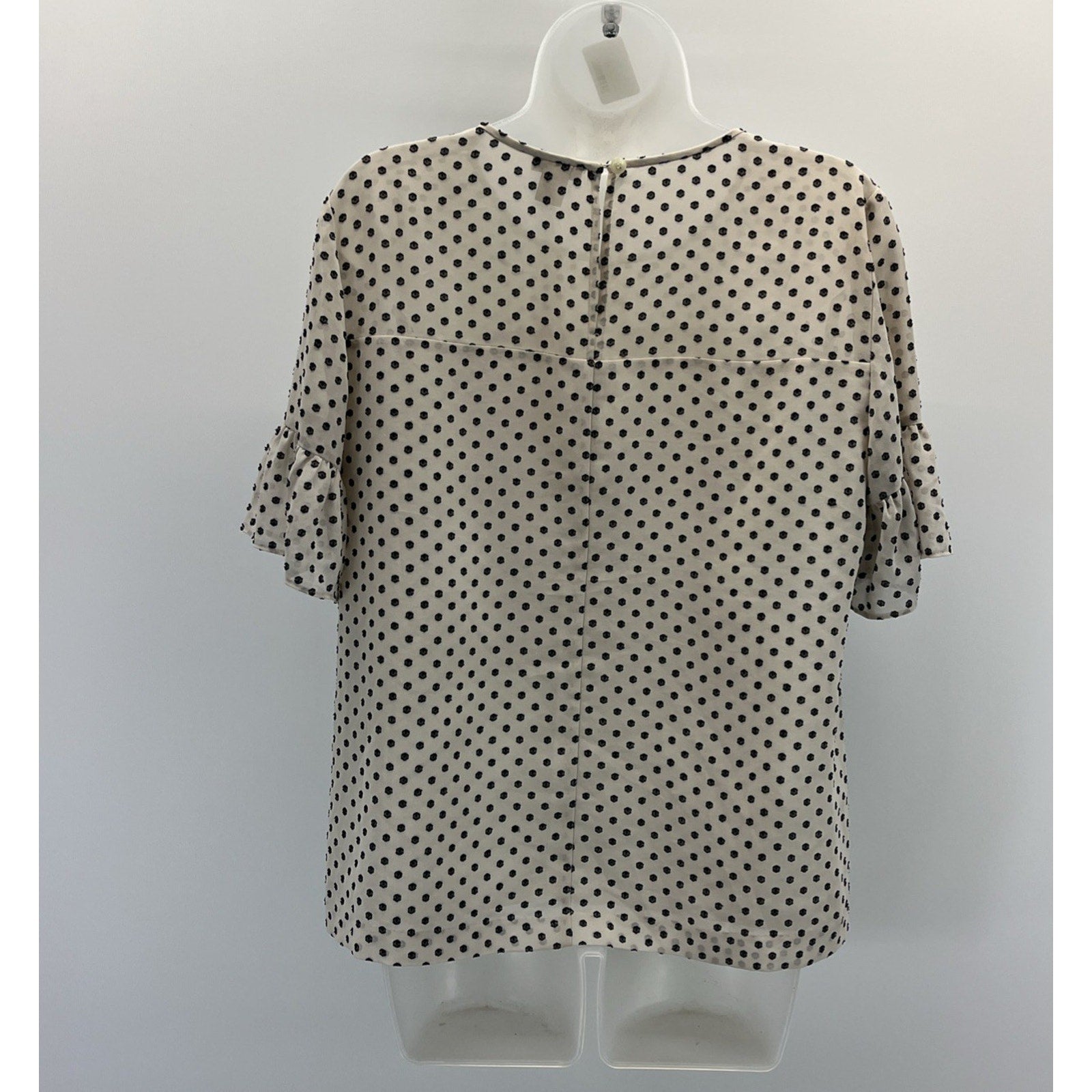 Classic J. Crew Short Sleeve Lined Blouse Size M Ivory White Flutter Sleeve