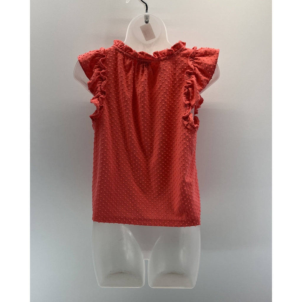 J. Crew Womens Ruffle Sleeve Blouse Clip Dot Top V-Neck Size S