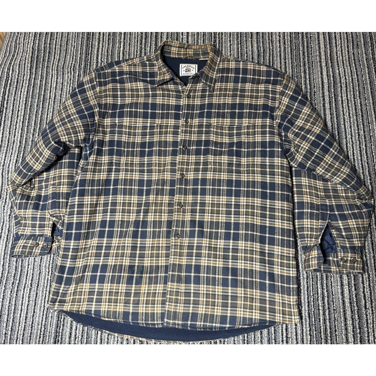 American Blue Authentic Men’s Size XL Lined Long Sleeve Plaid Flannel Shacket
