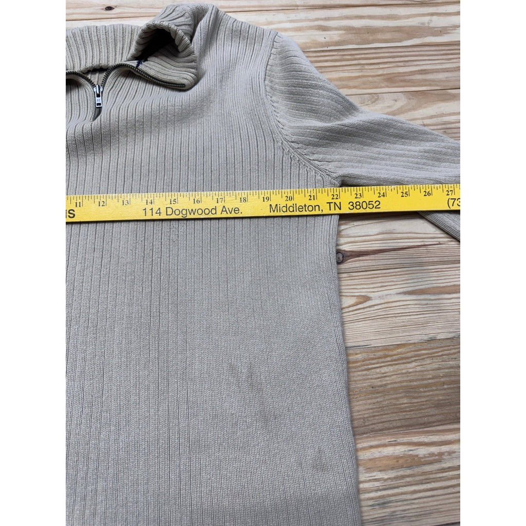 American Eagle Outfitters Mens Vintage Slim Fit 1/4 Zip Sweater XL Tan
