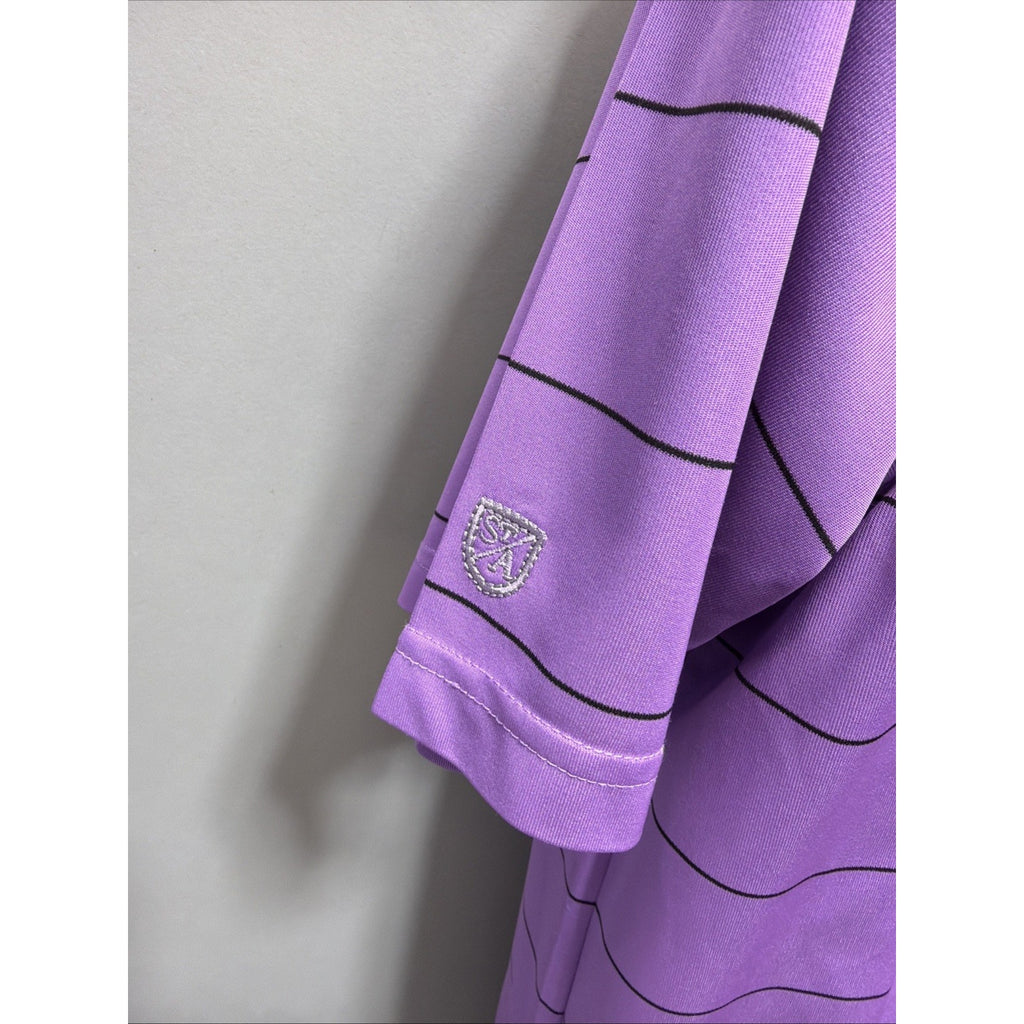 St. Andrews of Scotland Mens Shirt Size M Golf Polo Shirt Purple Sleeve Preppy