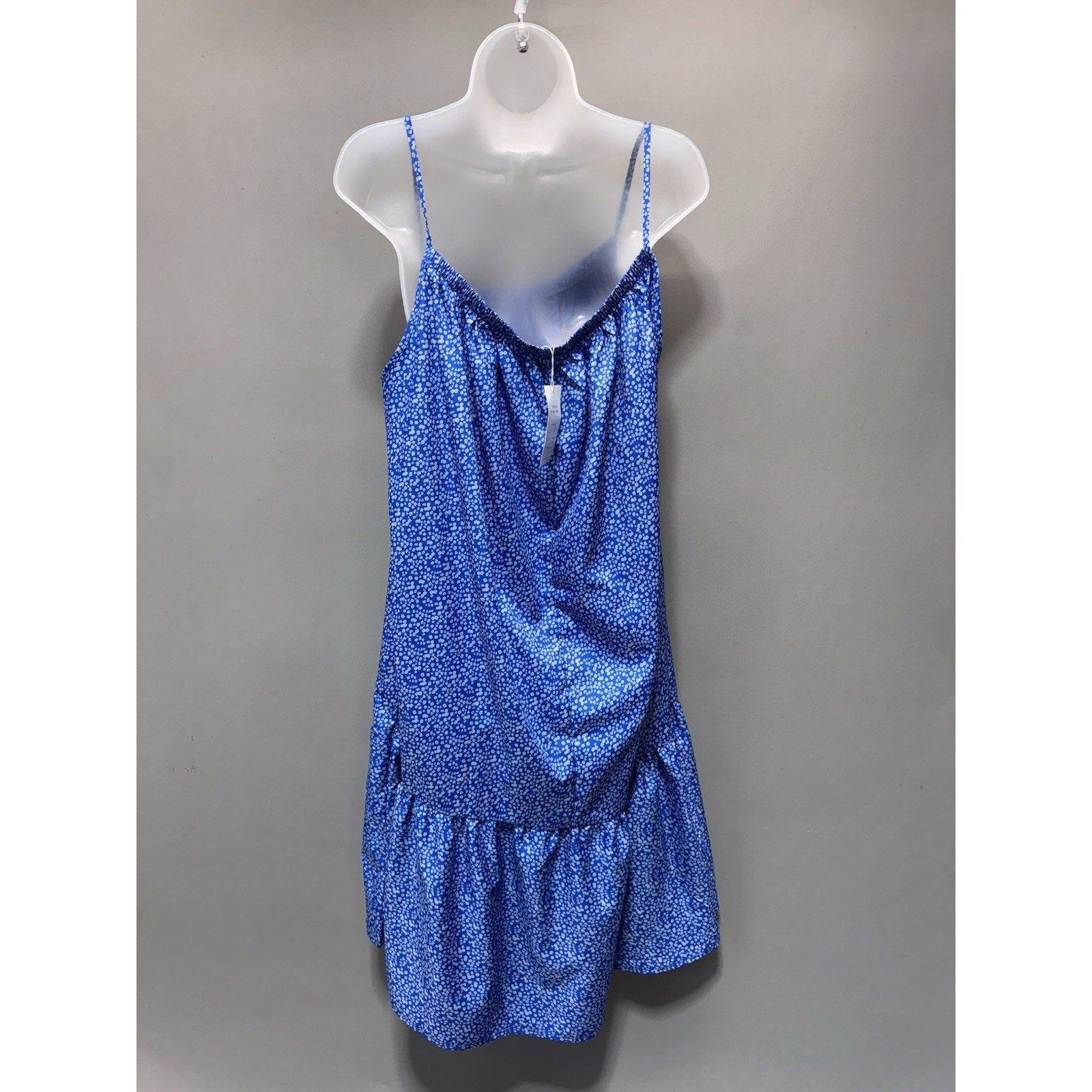 CamiBloom Blue Floral Cami Sundress 3XL Womens Sleeveless Spaghetti Strap Dress