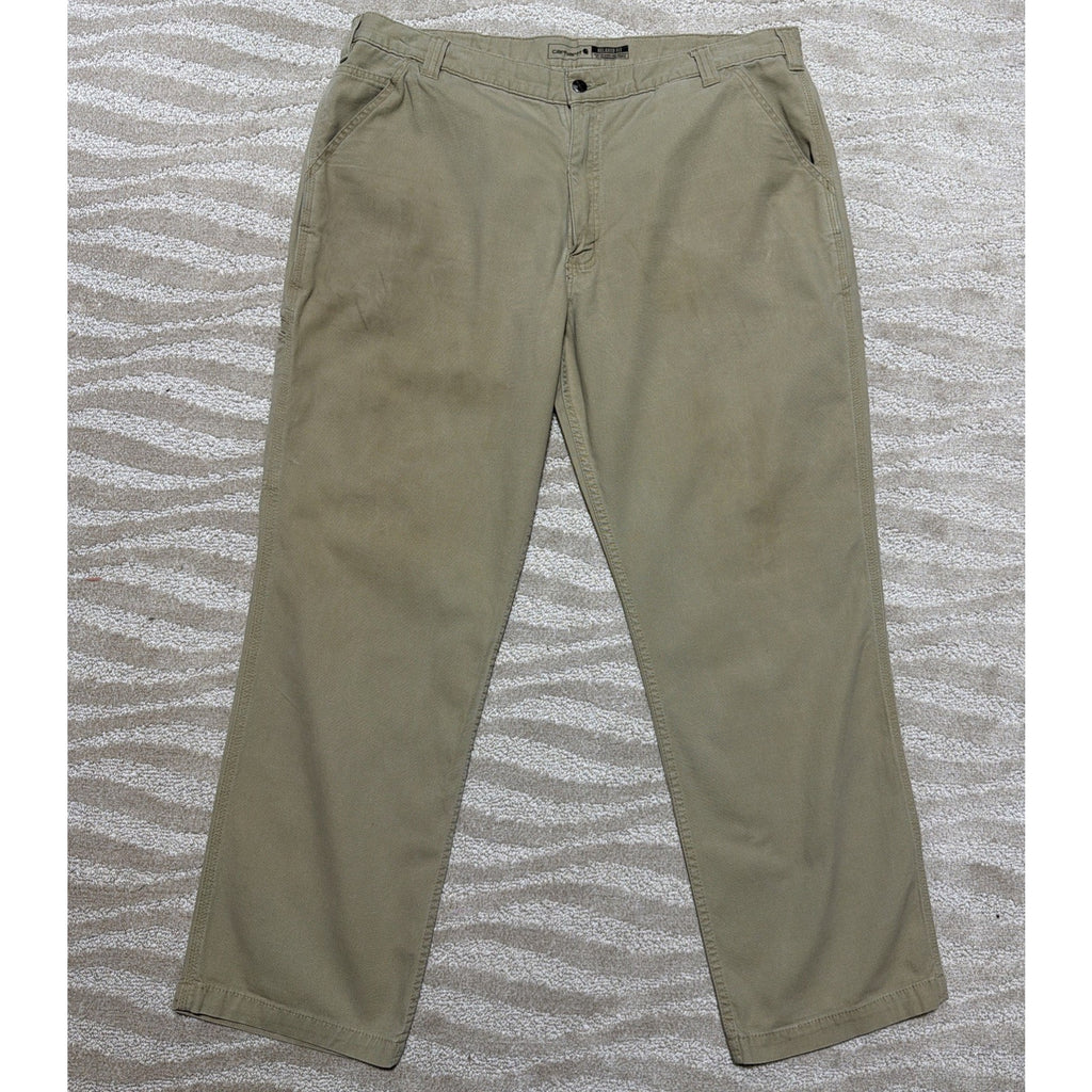 Carhartt Men's Rugged Flex Relaxed Fit Biege Canvas Work Pants Size 40x32