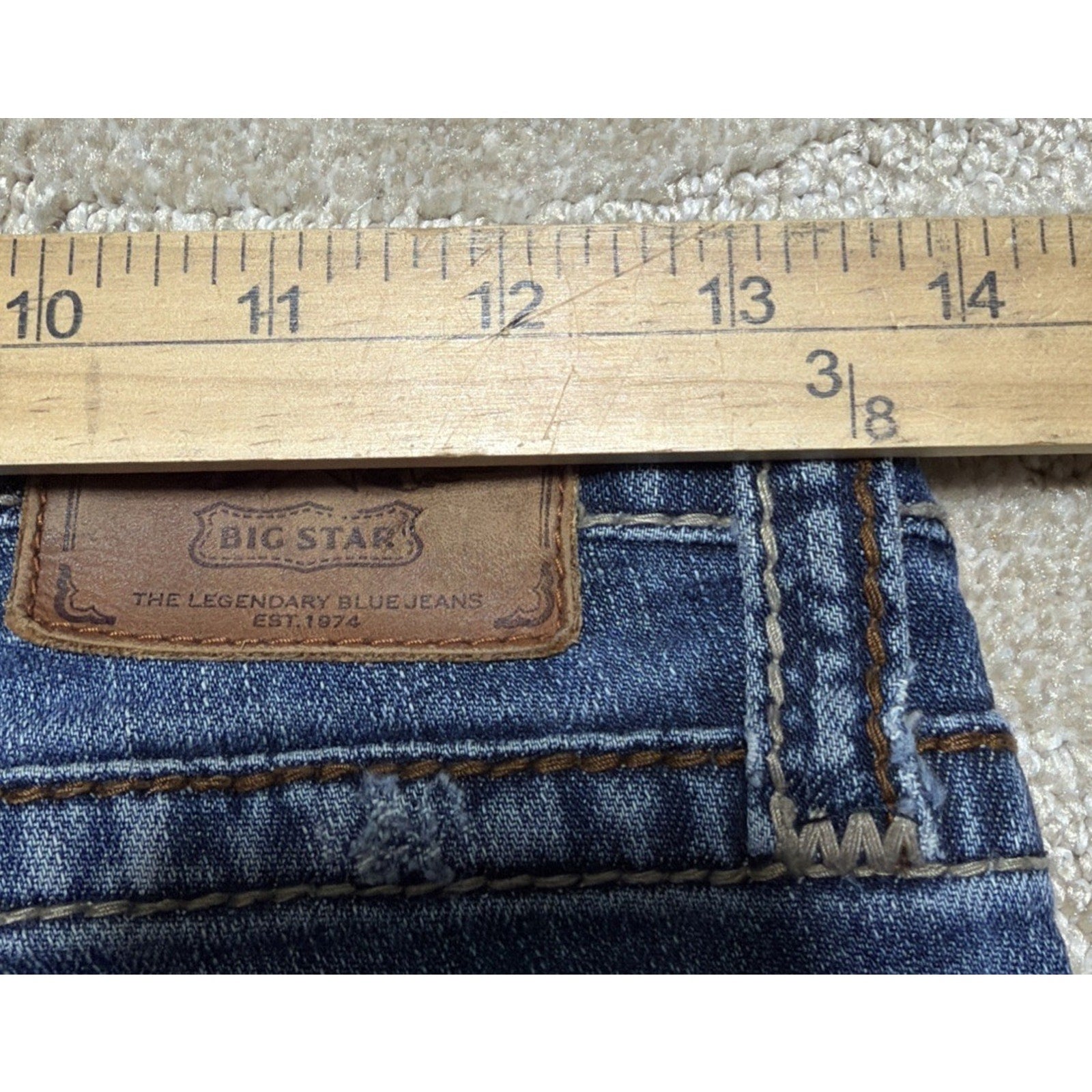 Big Star Liv Boot Jeans Womens 27XL Blue Wash Low Rise Bootcut Embroidered Denim