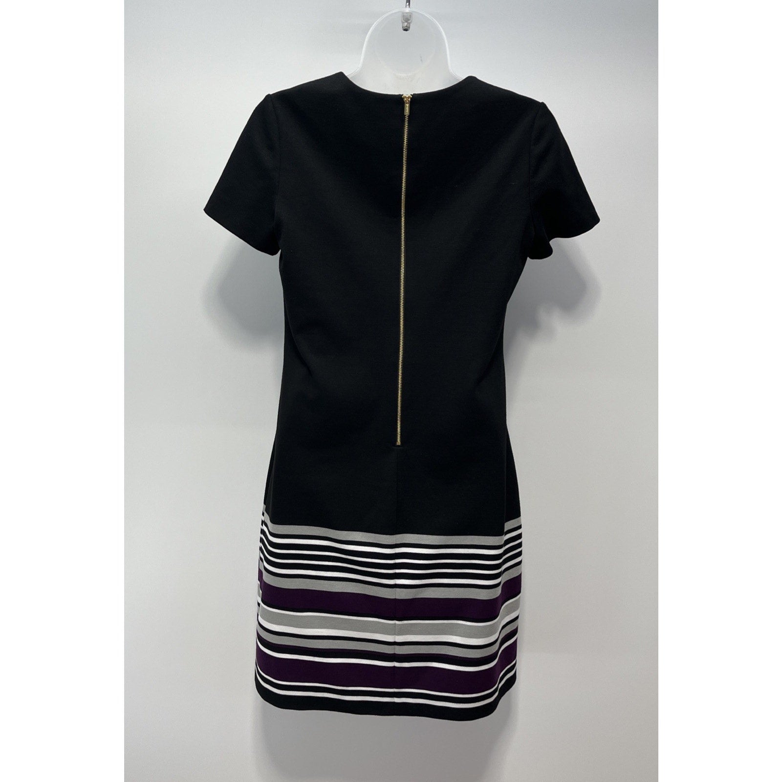 Calvin Klein Women's Striped-Hem A-Line Zip Up Dress Size 6