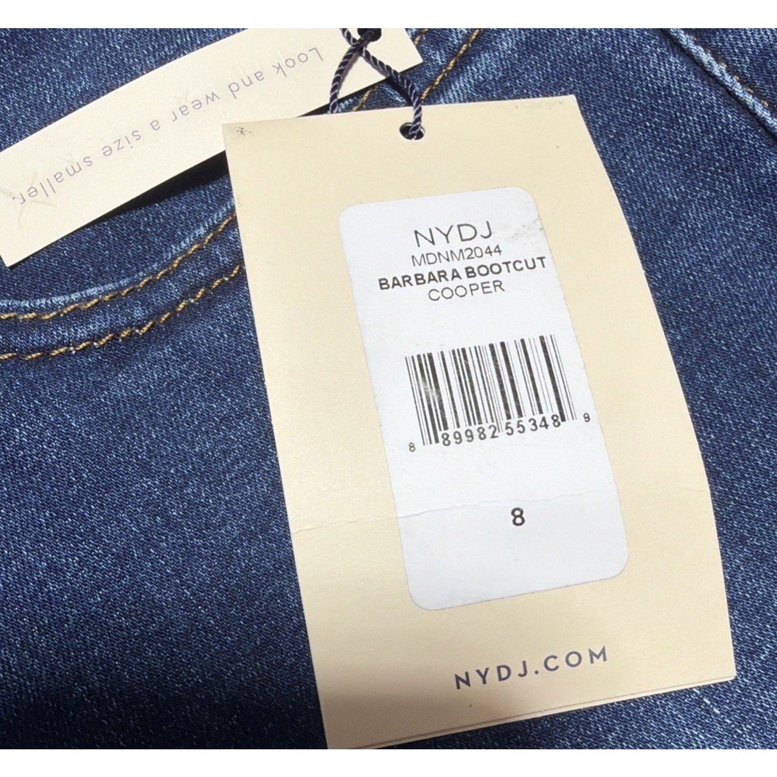 NYDJ Barbara Bootcut Womens Jeans Womens Sz 8 Mid Rise Lift Tuck Blue NWT 30x32