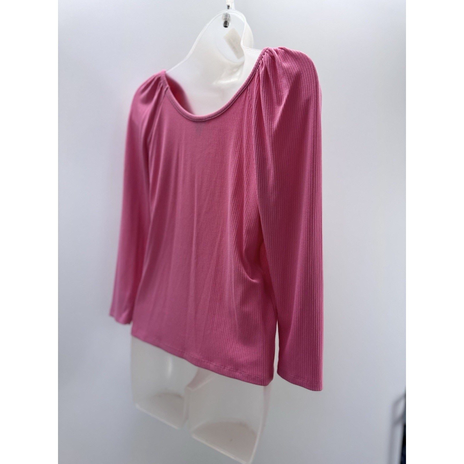Ann Taylor Women’s Top Small Pink Long Sleeve Ruffled Shoulder