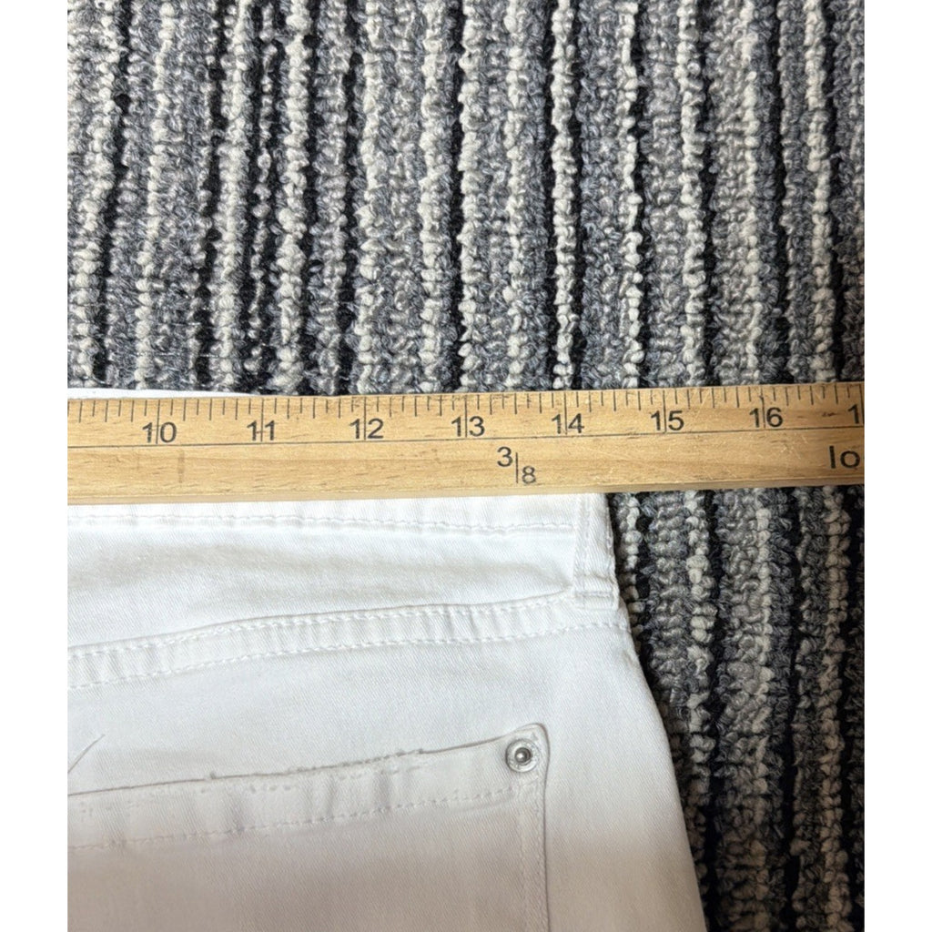 Kensie Jeans The Short White Denim Bermuda Shorts Cuffed Stretch Size 4/27