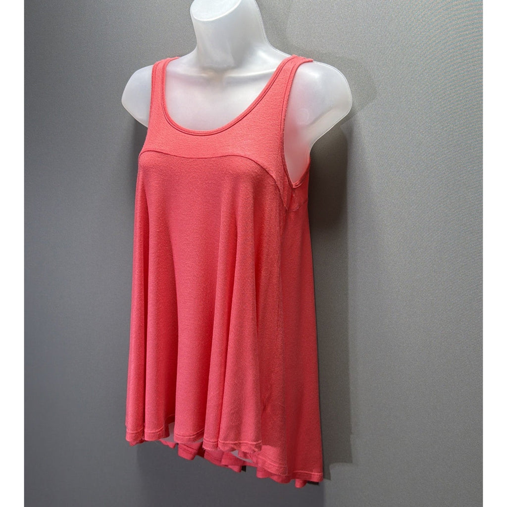 Luxe USA Coral Tunic Tank Top Womens S Small Stretch Boho Sleeveless Slinky