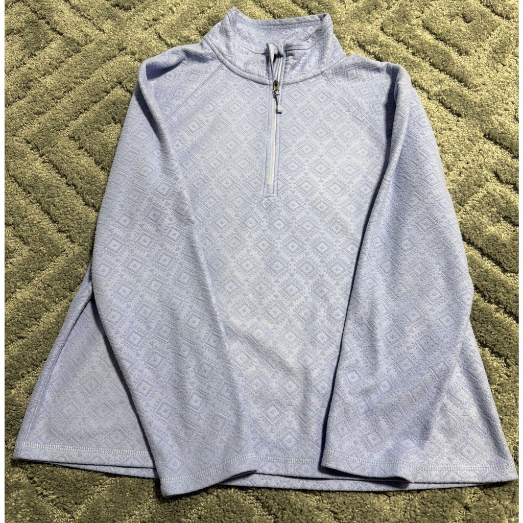 Eddie Bauer Polar Fleece 1/4 Zip Pullover Womens L Aztec Print Casual Outdoors