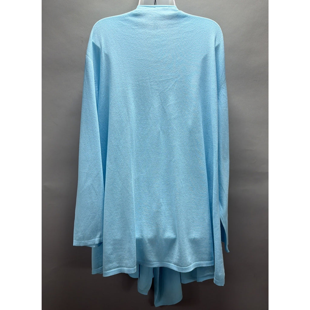 J Jill Relaxed Fit Open Drape Front Cardigan Robin Egg Blue Plus Size 4X NWT