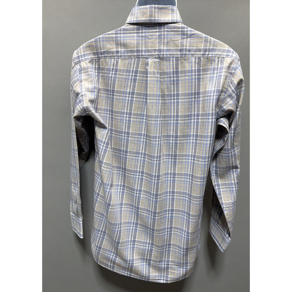 Southern Marsh Mens Small Plaid Long Sleeve Button Shirt Oxford Embroidered