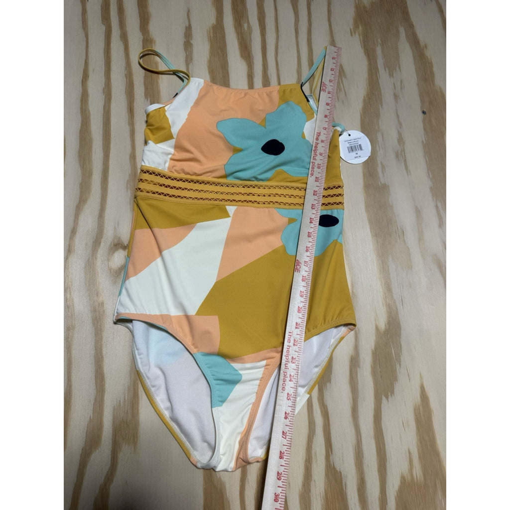 NWT DownEast Campobello Island One Piece Swimsuit M Beachy Bloom Floral Modest