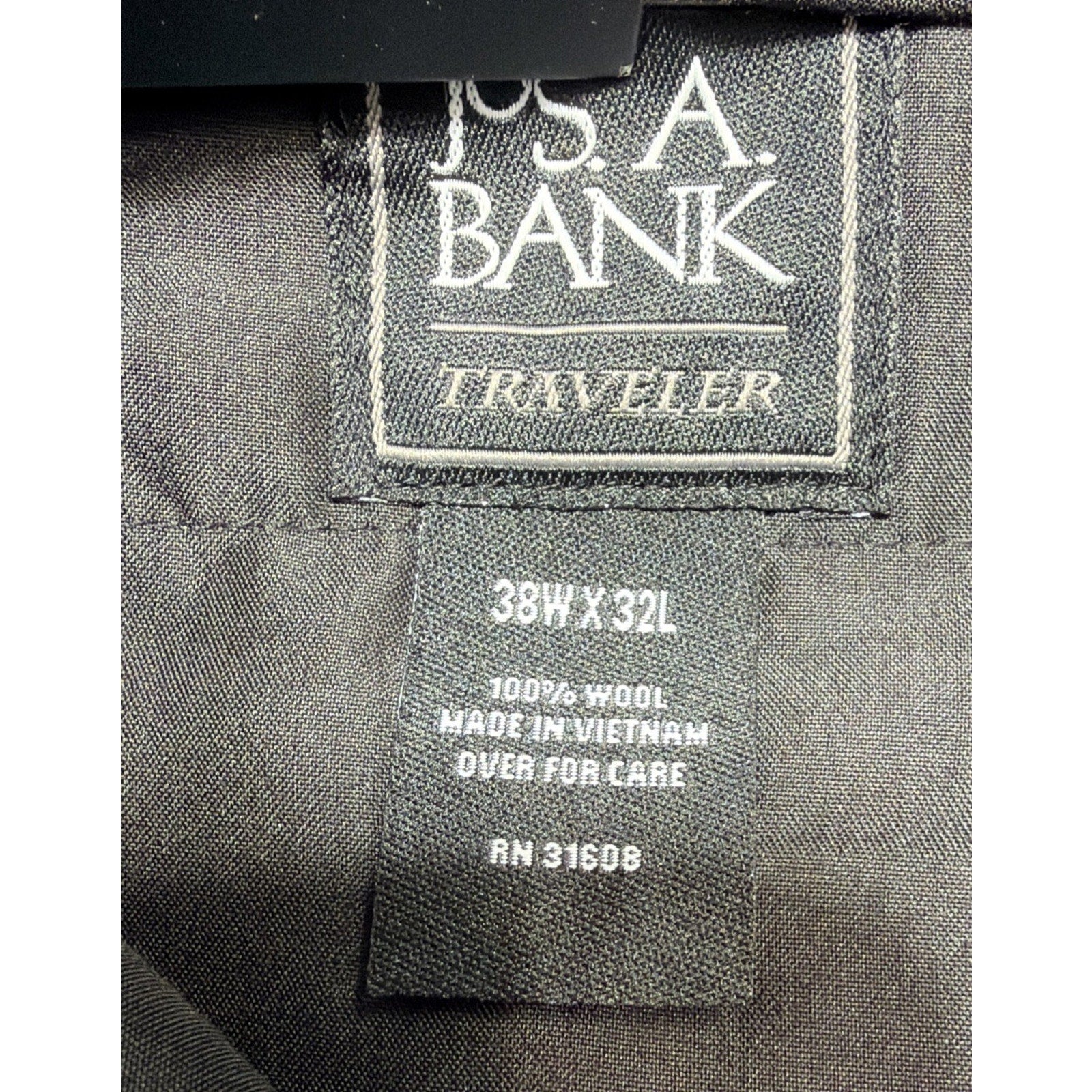 Jos A Bank 100% Wool Traveler Dress Pants Pleated Cuffed Mens Navy Cuff 38x32